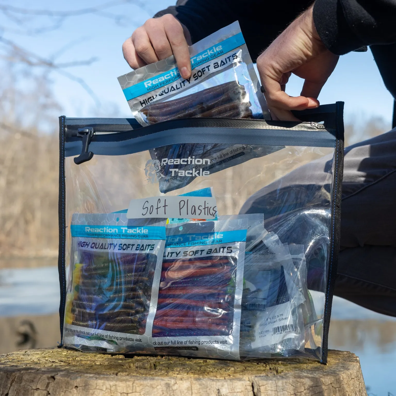 Reaction Tackle 100% Waterproof Tackle Storage Bags - Airtight and Waterproof  – 2PK
