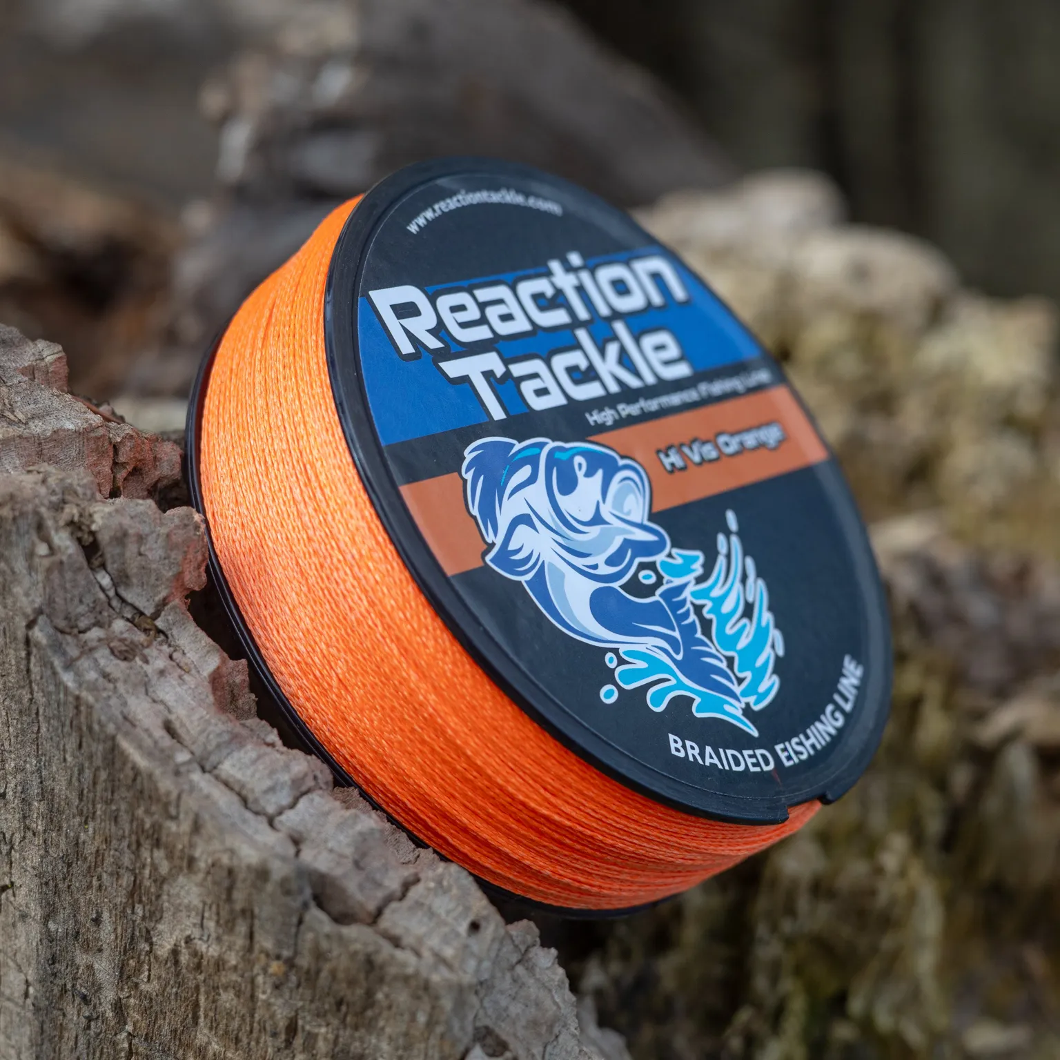 Reaction Tackle Braided Fishing Line - Hi-Vis Orange